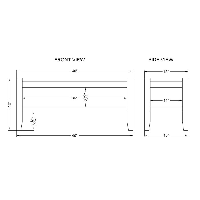 Loon Peak® Aston 40" Wide Rustic Industrial Solid Wood Faux Concrete